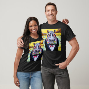 Hippo No.5 ein farbenprächtiges impressionistische T-Shirt