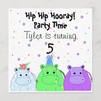 Hippo-Party Einladung