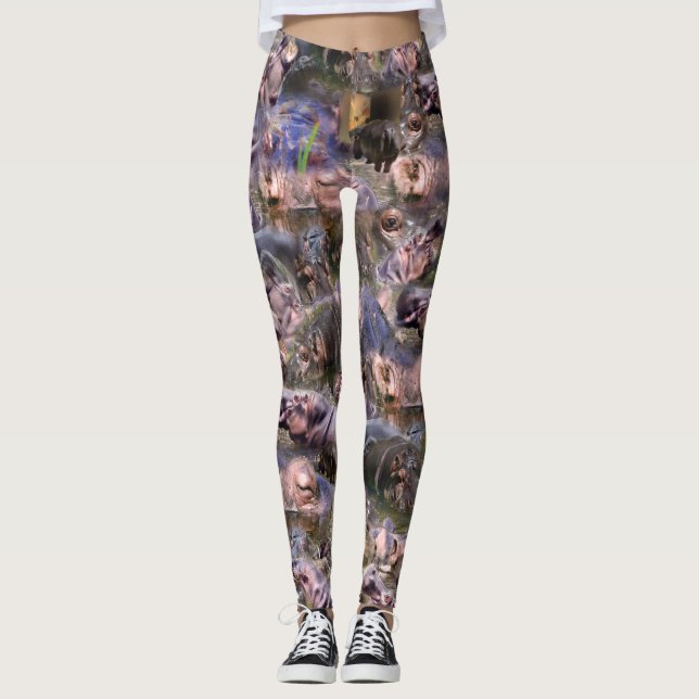 Hippo Picture Collarge, Leggings (Vorderseite)