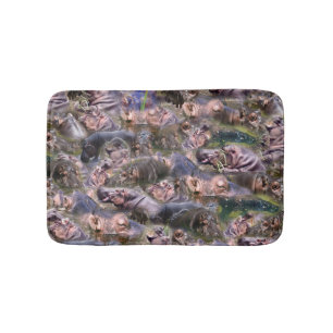 Hippo Pictures Collarge Small Memory Foam Bath Mat Badematte