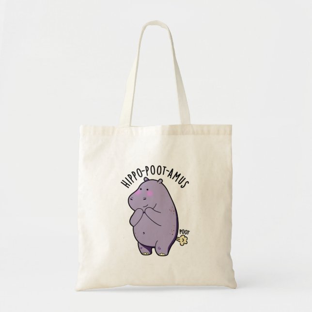 Hippo-poot-amus Funny Farting Hippo Pun Tragetasche (Vorne)
