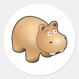Hippo Runder Aufkleber
