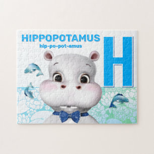 Hippo Safari Alphabet Enfants Jigsaw Puzzle