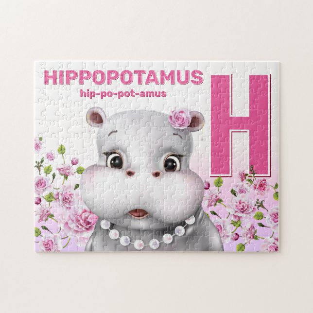Hippo Safari Alphabet Kinder Jigsaw Puzzle (Horizontal)