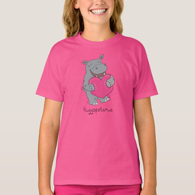 Hippo serre le T-shirt de la Saint Valentin pour l (Devant)
