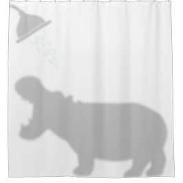 Hippo Shadow Silhouette Shadow Buddies in Dusche Duschvorhang