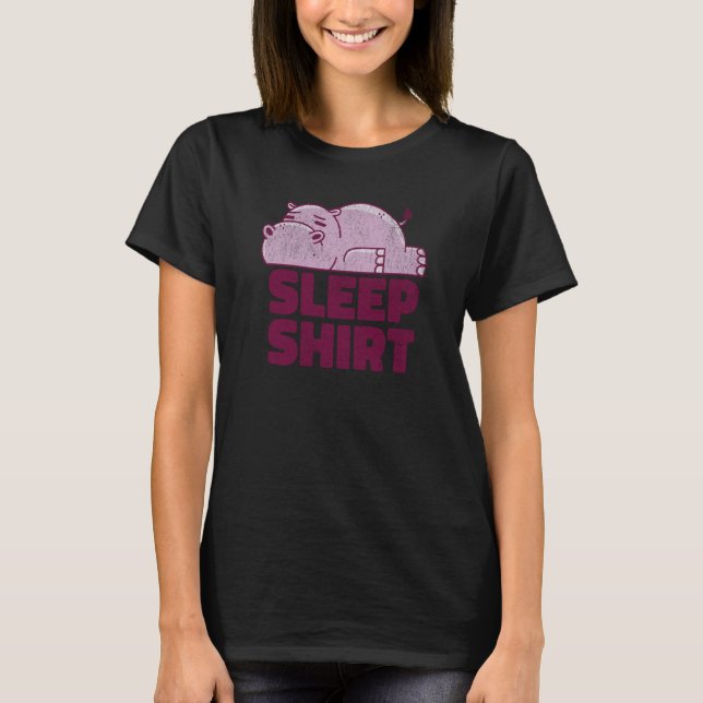 Hippo Sleep Nap Taker Lazy Animal Sarcastic Retro T-Shirt (Vorderseite)