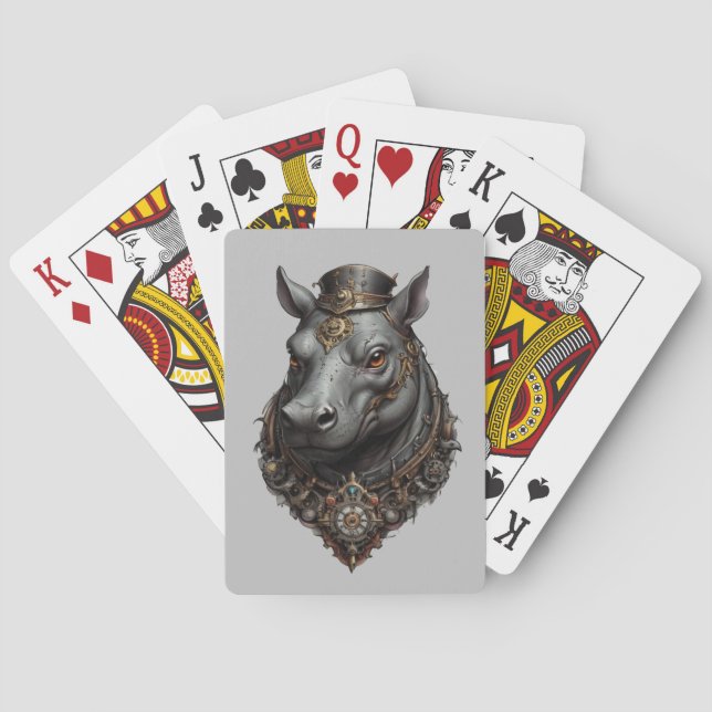 Hippo Steampunk Design, Spielkarten (Rückseite)