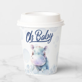 Hippo Themed Baby Dusche Pappbecher