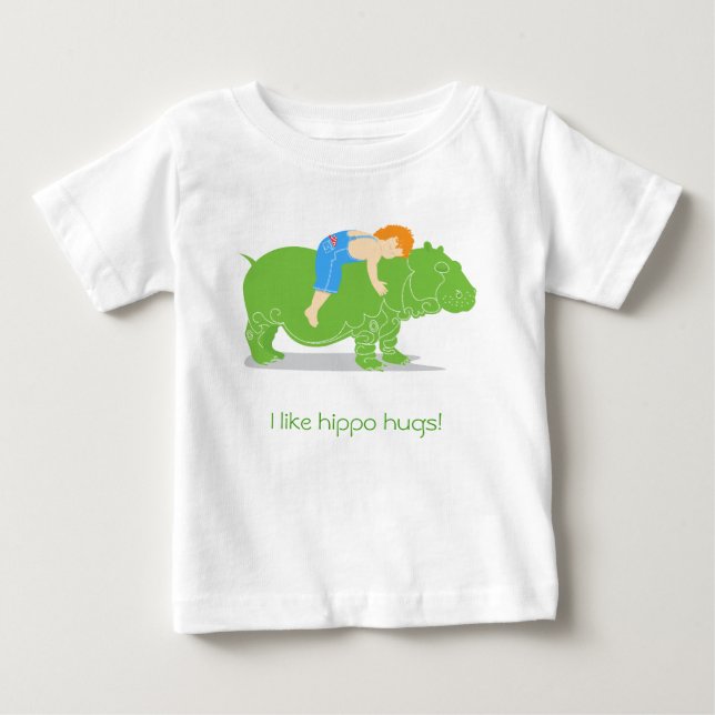 Hippo-Umarmungen Baby T-shirt (Vorderseite)