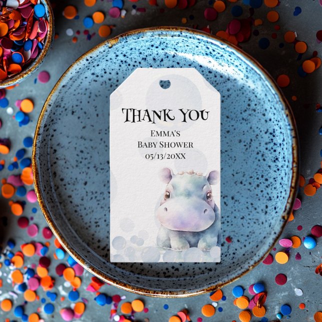 Hippo und Bubbles Baby Dusche Gefallen Geschenkanhänger (Von Creator hochgeladen)