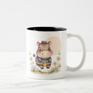 Hippo- und Löwen-Kaffeetasse Zweifarbige Tasse