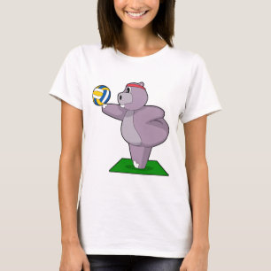 Hippo Volleyballspieler Volleyball Sport T-Shirt