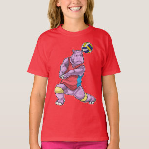 Hippo Volleyballspieler Volleyball T-Shirt