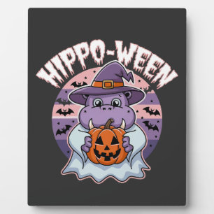 Hippo-ween Spooky Halloween Moo Deng Hippo Ghost Fotoplatte