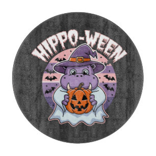 Hippo-ween Spooky Halloween Moo Deng Hippo Ghost Schneidebrett