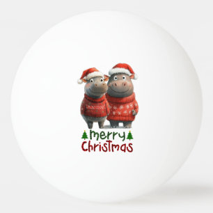 Hippo Weihnachten für Tierfreunde Tischtennisball