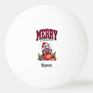 Hippo Weihnachten Thema für Ping Pong Player Tischtennisball
