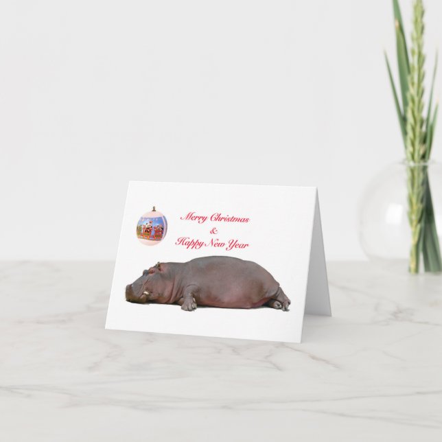 Hippo Weihnachten und Neues Jahr Gruß (Vorderseite)