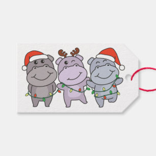Hippo Weihnachtstiere Niedlich Hippos Holiday Geschenkanhänger