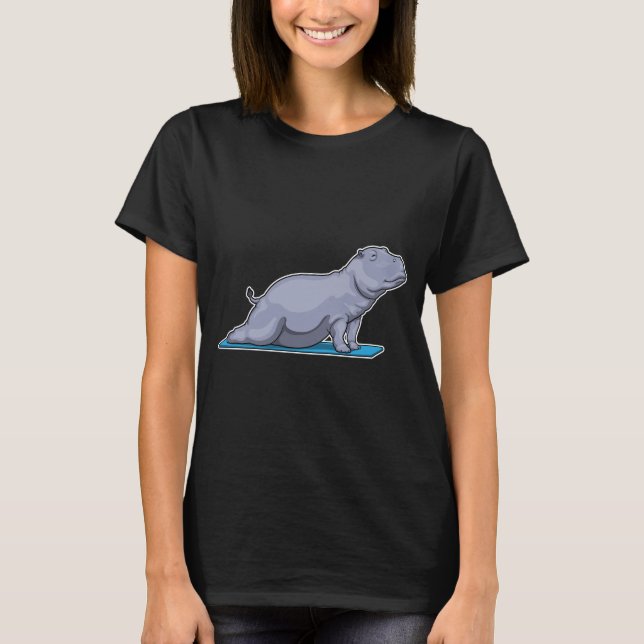 Hippo Yoga Fitness T-Shirt (Vorderseite)