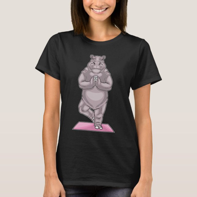Hippo Yoga Yoga-Matte T-Shirt (Vorderseite)