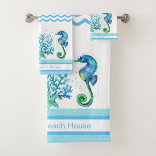Hippocampe Nautique Personnalisé Aqua Turquoise & 