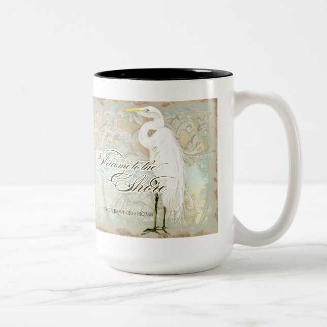 Hippocampe, plage côtière de grand héron - tasse (Droit)