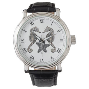 Hippocampes de récif avec la montre d'étoiles de