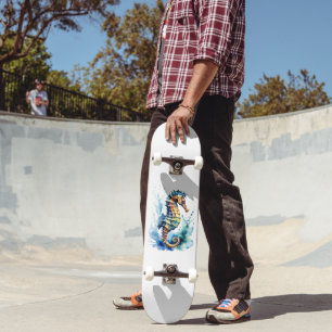 Hippocampus Aquarell Skateboard
