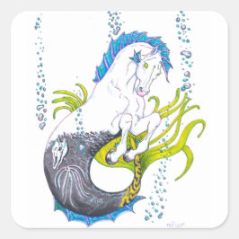 Hippocampus Quadratischer Aufkleber