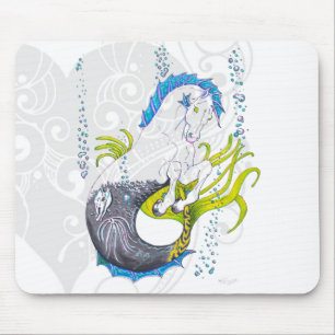 Hippocampus (Schädel) mit grauem Herzen Mousepad