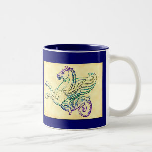 Hippocampus Seepferdchen Vintage Kunst Kaffeetasse