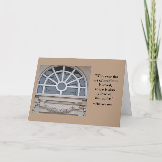 Hippocrates Medical Degree Congratulations Card Dankeskarte (Vorderseite)