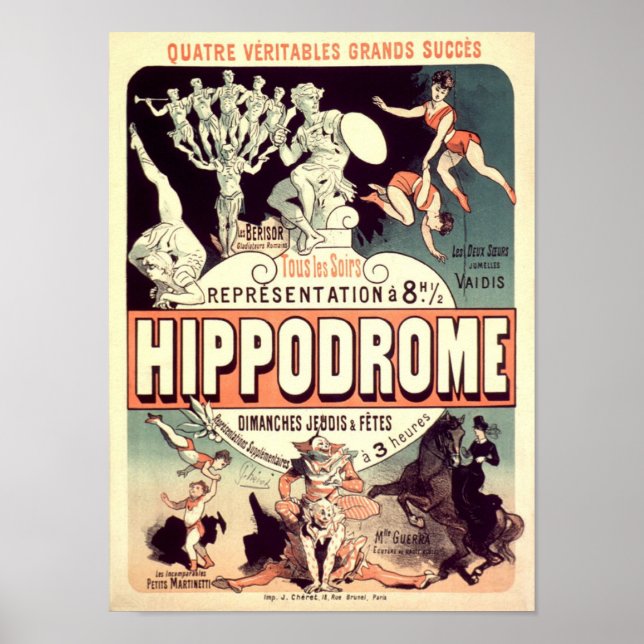 Hippodrom Vintage französische Werbung Poster (Vorne)