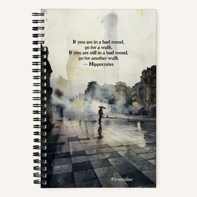 Hippokrates Bad Mood Zitat Personal City Journal Notizbuch (Vorderseite)