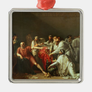 Hippokrates, der die Geschenke von Artaxerxes I Silbernes Ornament