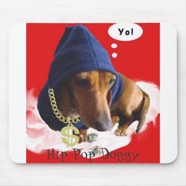 hippopmarron3, angesagtes Pop-Hündchen Mousepad (Vorne)