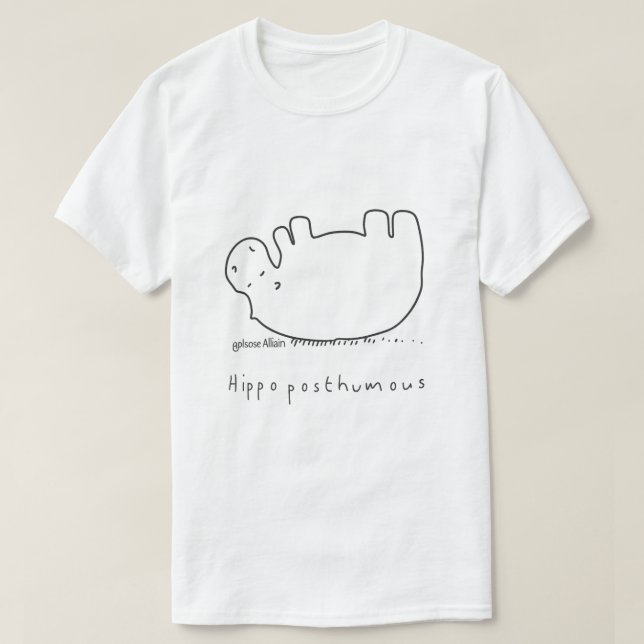 Hippoposthumous (Blasser Druck für dunkle T-Shirts (Design vorne)