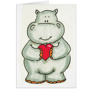 Hippopotame avec le coeur