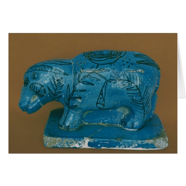 Hippopotame bleu avec la décoration noire (Devant horizontal)