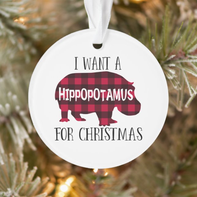 Hippopotame pour Noël - Ornement rond (Arbre)