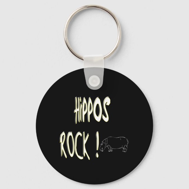 Hippopotame Rock ! Porte-clés (Recto)