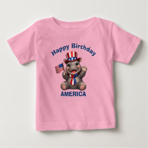 Hippopotamus (5e) Patriotisches Kinder T-Shirt