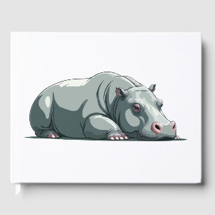 Hippopotamus Adorable Süße Tier Schlafruhe Gästebuch