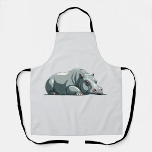 Hippopotamus Adorable Süße Tier Schlafruhe Schürze