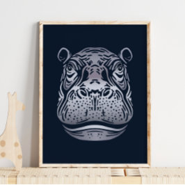 Hippopotamus African Print | Bold Hippopotamus Art Poster