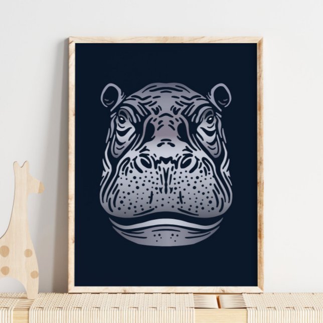 Hippopotamus African Print | Bold Hippopotamus Art Poster (Von Creator hochgeladen)