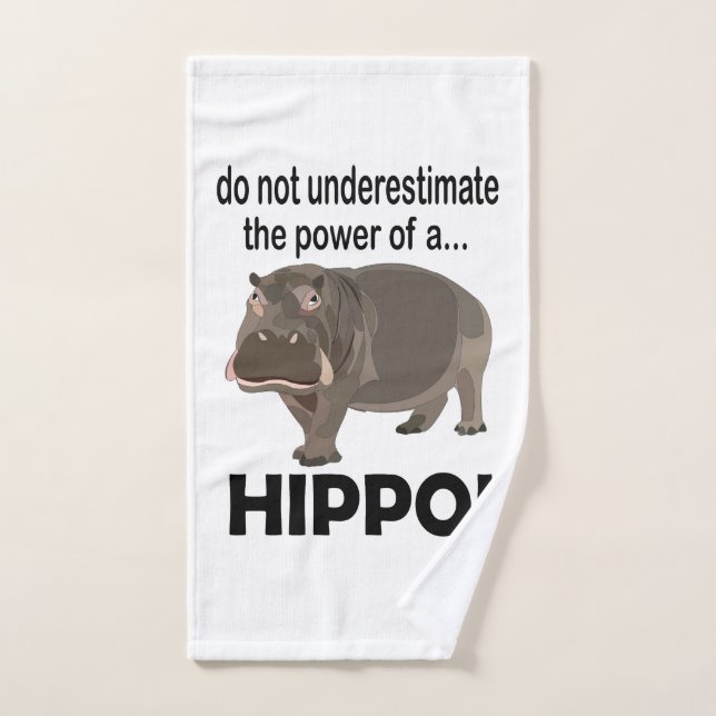 Hippopotamus Animal drôle Hippo (Serviette à main)
