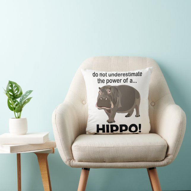 Hippopotamus Animal Funny Hippo Kissen (Stuhl )